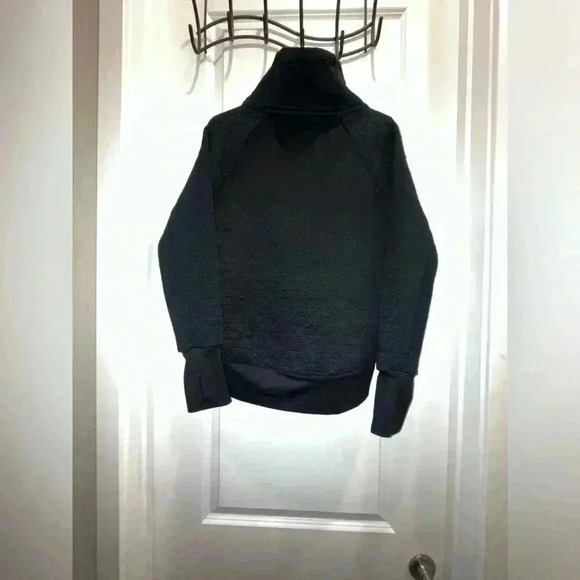 Athleta Jacquard Elevation Sweatshirt Pullover Black Funnel Neck Women XS - Picture 3 of 5